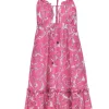 Milly - Pink & Cream Print Halter Dress Sz 8