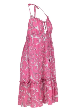 Milly - Pink & Cream Print Halter Dress Sz 8