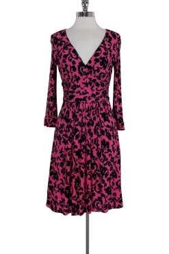 Milly - Pink & Navy Filigree Dress Sz S