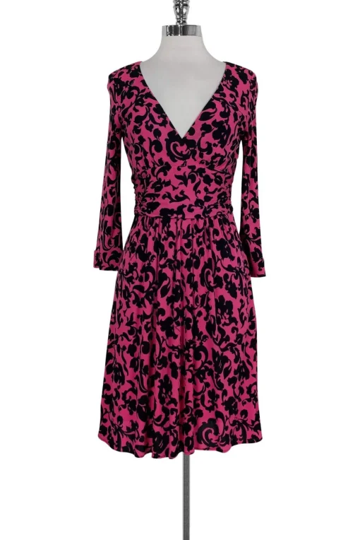 Milly - Pink & Navy Filigree Dress Sz S