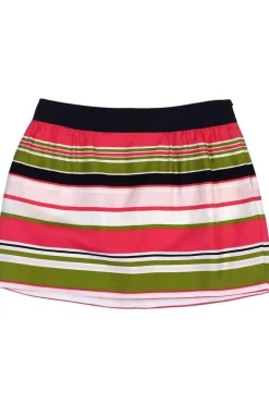 Milly - Pink, Green, Navy & White Striped Skirt Sz 6
