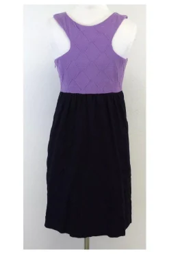 Milly - Purple & Navy Textured Cotton Dress Sz 4