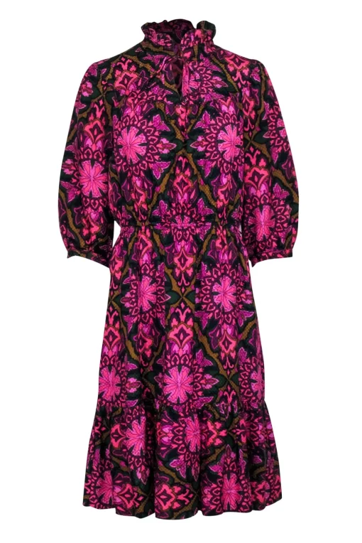 Milly - Purple, Pink, & Green Paisley Print Dress Sz 6