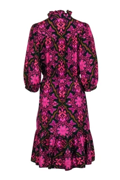 Milly - Purple, Pink, & Green Paisley Print Dress Sz 6