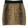 Milly - Tan & Black Leopard Print Fuzzy Skirt Sz 0