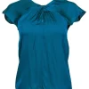 Milly - Teal Silk Blend Twisted Neckline Blouse Sz 0