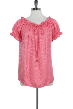 Milly - Watermelon Pink Ruffle Blouse Sz 8