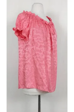 Milly - Watermelon Pink Ruffle Blouse Sz 8