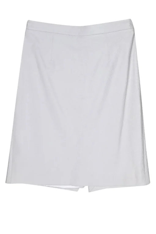 Milly - White Snakeskin Embossed Leather Skirt Sz 6