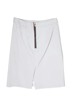 Milly - White Snakeskin Embossed Leather Skirt Sz 6