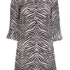 Milly - Zebra Print Button-Down Silk Shirt Dress Sz 4