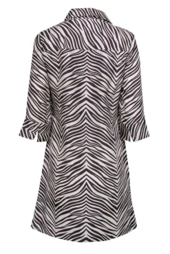 Milly - Zebra Print Button-Down Silk Shirt Dress Sz 4