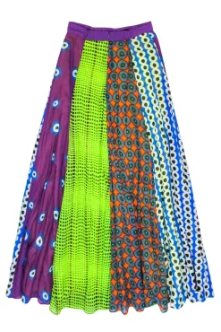 Mimi Liberte - Purple, Blue, & Green Multi Print Maxi Skirt Sz 6