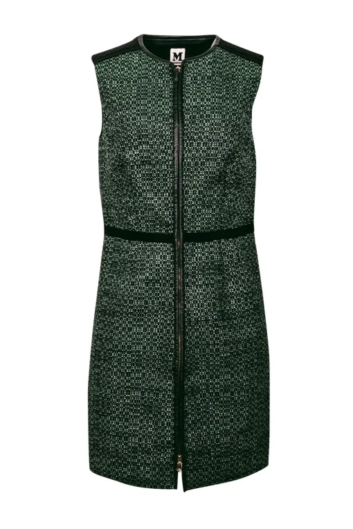 Missoni - Black & Green Print Middle Zipper front Sleeveless Dress Sz 10