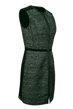 Missoni - Black & Green Print Middle Zipper front Sleeveless Dress Sz 10