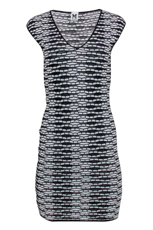 Missoni - Black & White Knit Mini Bodycon Dress Size 0