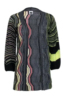 Missoni - Black w/ Multicolor Stripe Open Front Cardigan Sz 2