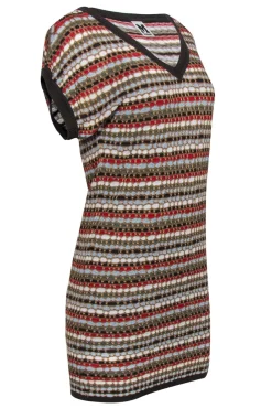 Missoni - Brown & Multi Metallic Patterned Knit Dress Sz S