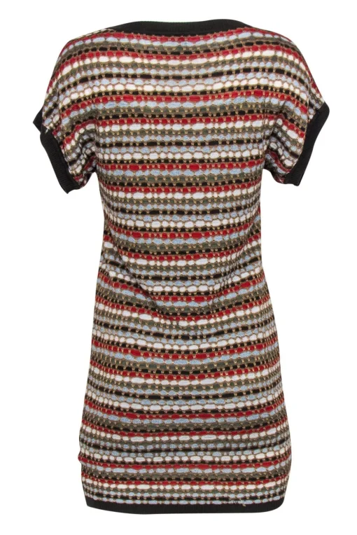 Missoni - Brown & Multi Metallic Patterned Knit Dress Sz S