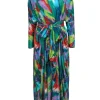 Missoni - Multicolor Brush Stroke Print Kaftan Maxi Dress w/ Belt Sz L