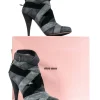 Miu Miu - Black & Grey Suede Bootie Heels Sz 7