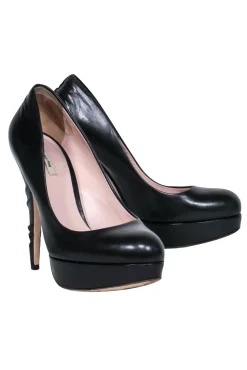 Miu Miu - Black Leather Platform Pumps Sz 6.5