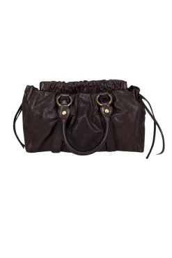 Miu Miu - Brown Leather Gathered Handbag