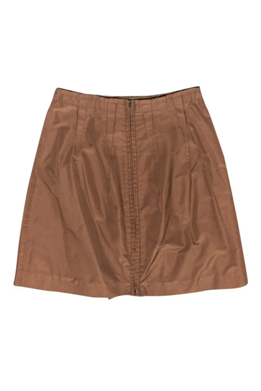 Miu Miu - Brown Zip-Up Windbreaker Miniskirt Sz 4