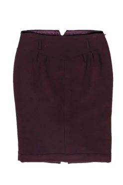Miu Miu - Burgundy Wool Blend Pencil Skirt Sz 4