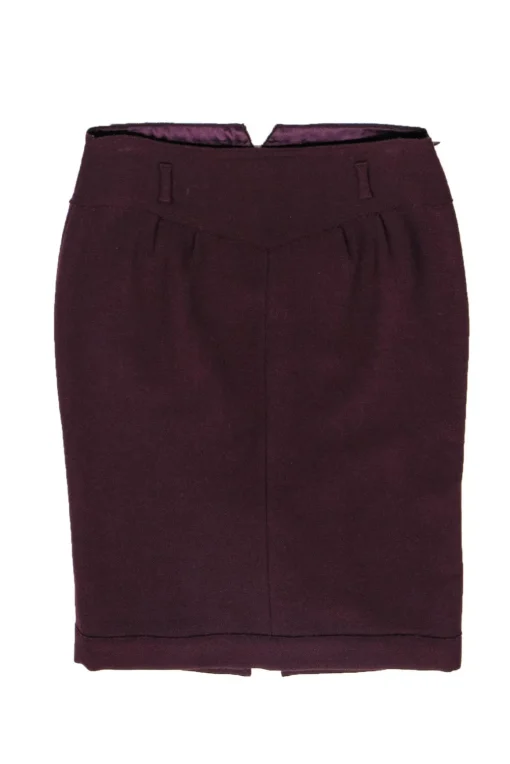 Miu Miu - Burgundy Wool Blend Pencil Skirt Sz 4
