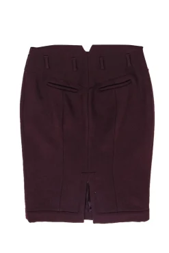 Miu Miu - Burgundy Wool Blend Pencil Skirt Sz 4