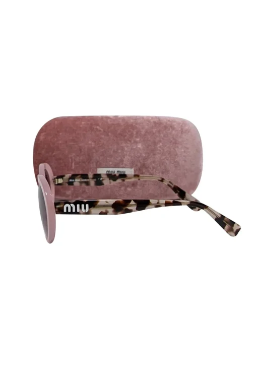Miu Miu - Pink & Tortoise Round Sunglasses