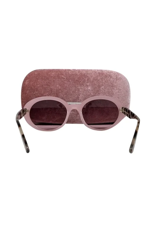 Miu Miu - Pink & Tortoise Round Sunglasses