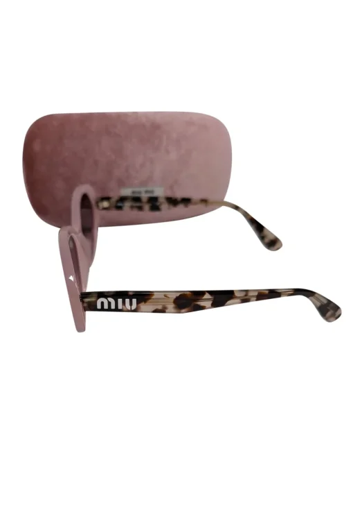 Miu Miu - Pink & Tortoise Round Sunglasses