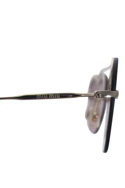 Miu Miu - Pink Reflective Frameless Heart Shape Sunglasses