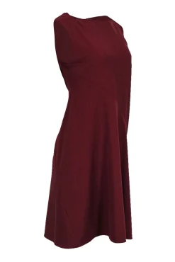 M.M.LaFleur -  Burgundy A-Line Square Neck Sleeveless Dress Sz 8