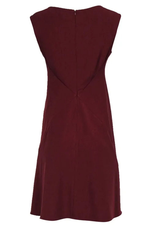M.M.LaFleur -  Burgundy A-Line Square Neck Sleeveless Dress Sz 8
