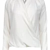 M.M.LaFleur - Cream Silky Draped Front Blouse Sz XS