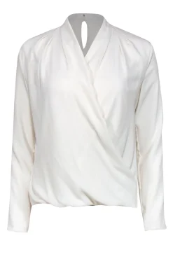 M.M.LaFleur - Cream Silky Draped Front Blouse Sz XS