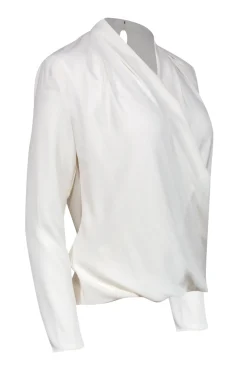 M.M.LaFleur - Cream Silky Draped Front Blouse Sz XS