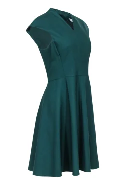 M.M.LaFleur - Green Wool Blend Cap Sleeve Dress Sz 8
