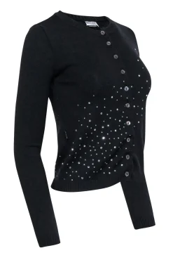 Mochino Jeans - Black Wool Cardigan w/ Rhinestones Sz 6