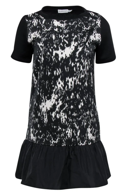 Moncler - Abstract Print Drop Waist Dress Sz S