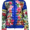 Moncler - Blue Puffer Jacket w/ Multi-Colored Floral Print Sz 2