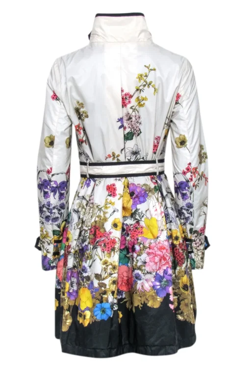 Moncler - Ivory w/ Multi Color Floral Snap Button Front Jacket Sz S