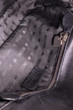 Moschino - Black & White Stripe Leather Shoulder Bag