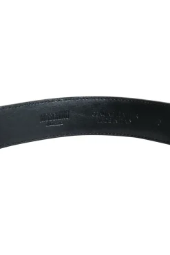 Moschino - Black Patent Leather Belt w/ Lettering Logo Sz 12
