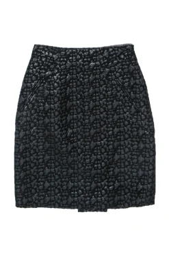 Moschino - Black Textured Metallic Pencil Skirt Sz 8