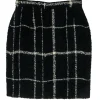 Moschino Cheap & Chic - Black & White Plaid Tweed Pencil Skirt Sz 6