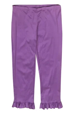 Moschino Cheap & Chic - Purple Cotton Blend Capri Pants w/ Ruffles Sz 8